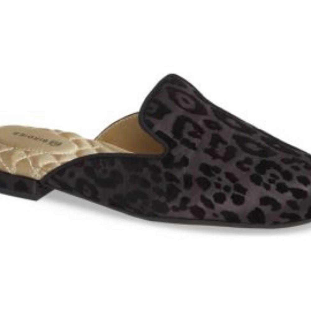 Birdies The Phoebe Slipper, Black Leopard Velvet Mules size 8 - Picture 6 of 6